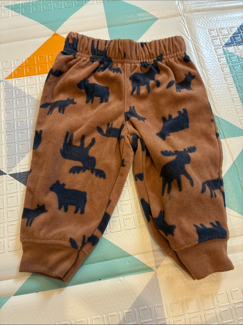 20/25$ 🧸 Kids Brown Moose Print Fleece Pants